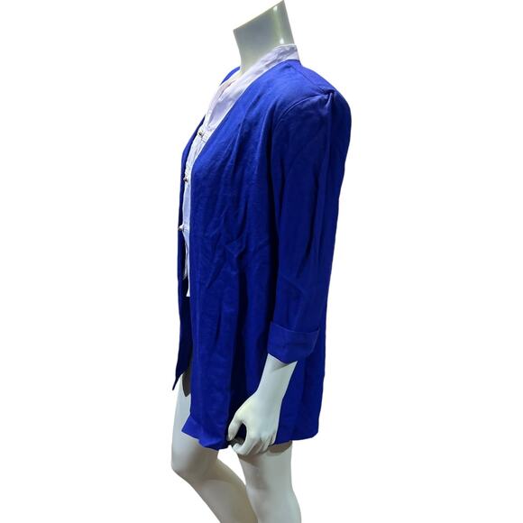 Perceptions by Irene B. Vintage 90s Oversized Blue Blazer Blouse - Size 8 - Picture 2 of 13